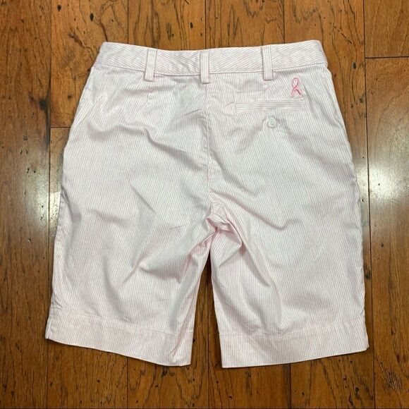 Lady Hagen Pink And White Striped Breast Cancer Awareness Shorts, Size 2 - Picture 2 of 10